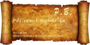 Pöpperl Borbála névjegykártya
